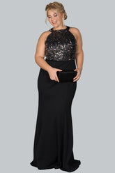 Plus Size Halter Neckline Dress